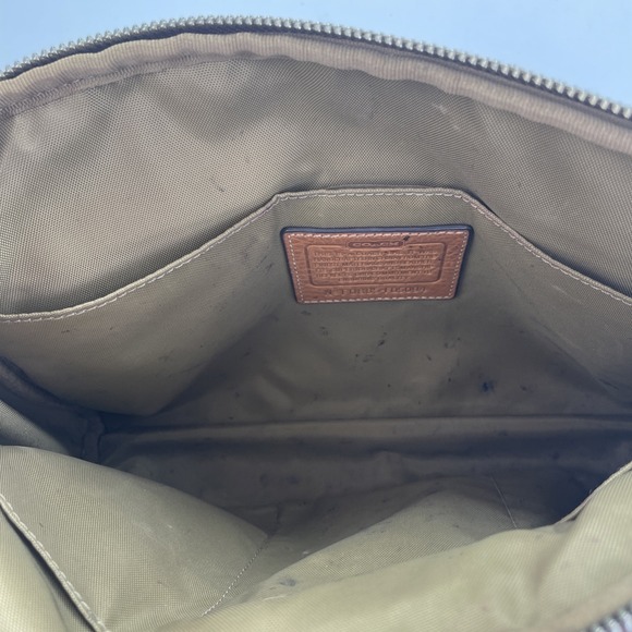Authentic COACH Signature  Pouch Clutch Canvas/Leather Beige/Brown Large Unisex